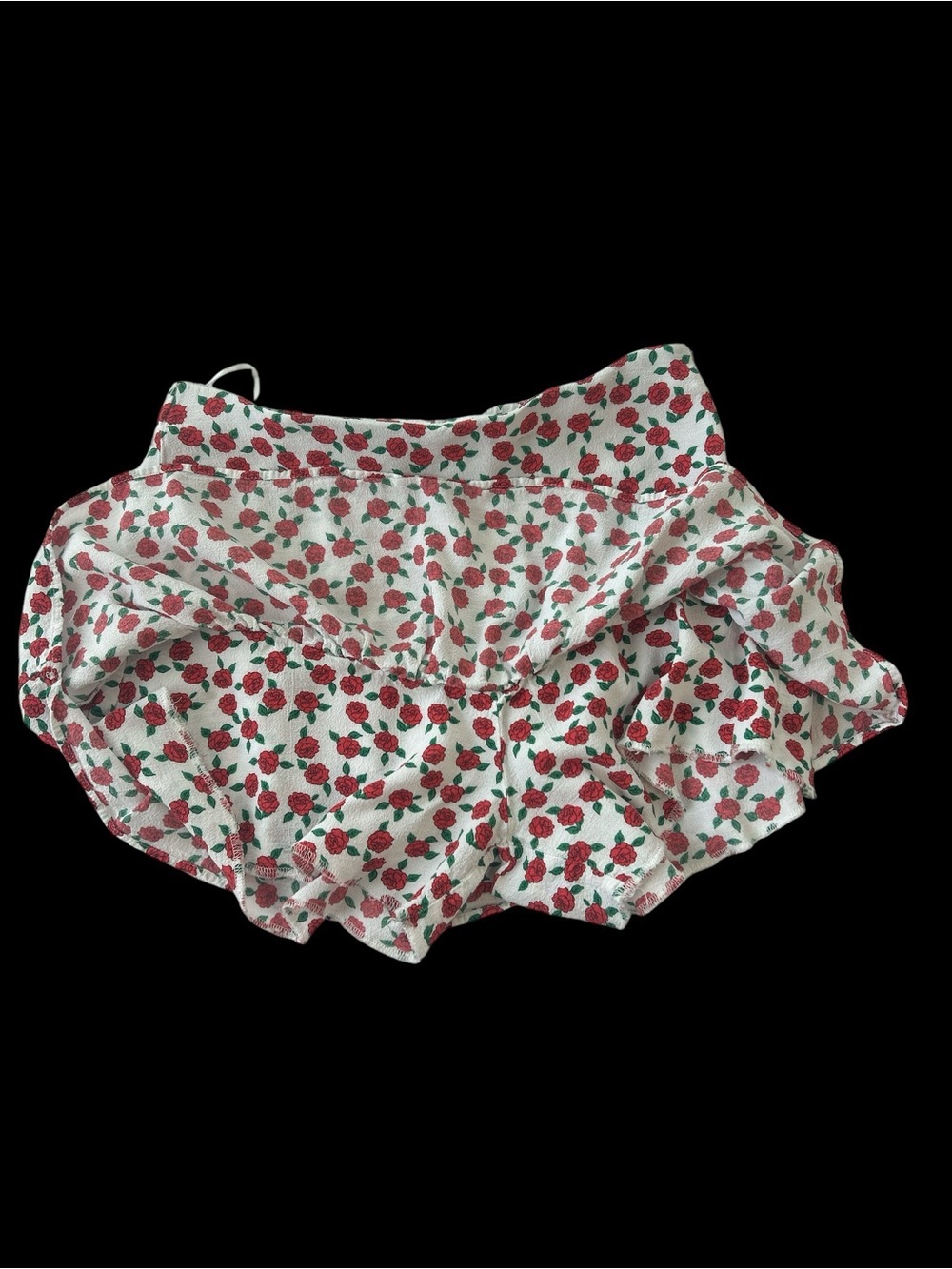 Zara White Mini Skirt with Red Rose Print - Picture 3 of 6